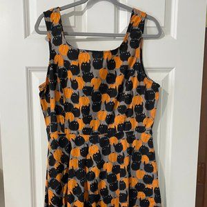 Retrolicious Pumpkin Cat Dress 2X